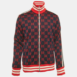 Gucci: Синяя куртка  GG
