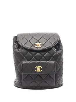 CHANEL Pre-Owned: Чёрный рюкзак 