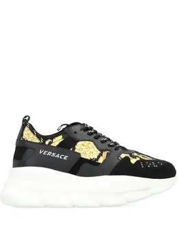 Versace: Чёрные кроссовки  Chain Reaction