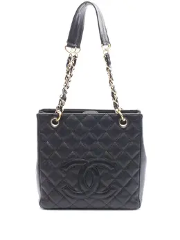 CHANEL Pre-Owned: Чёрная сумка-шоппер 
