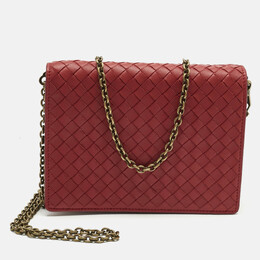Bottega Veneta: Красный кошелёк  Intrecciato