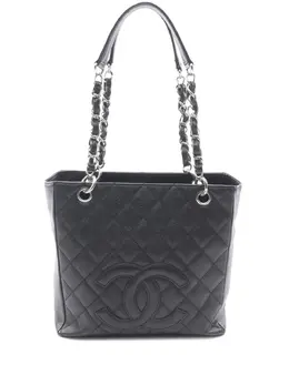 CHANEL Pre-Owned: Чёрная сумка-шоппер 