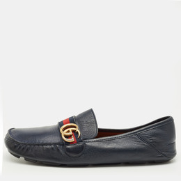 Gucci: Синие мокасины  GG Marmont