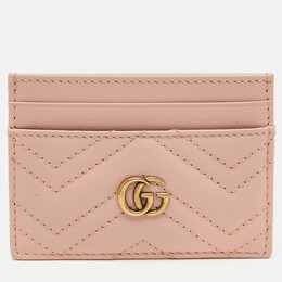 Gucci: Розовый картхолдер  GG Marmont