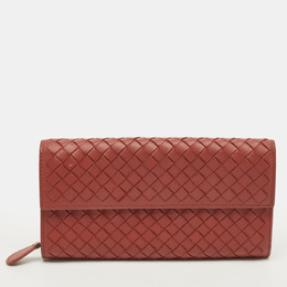 Bottega Veneta: Розовый кошелёк  Intrecciato