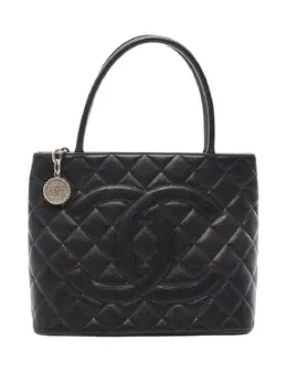 CHANEL Pre-Owned: Чёрная сумка-шоппер 