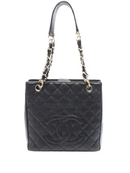 CHANEL Pre-Owned: Чёрная сумка-шоппер 