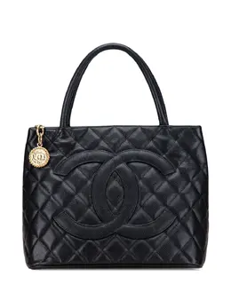 CHANEL Pre-Owned: Чёрная сумка-шоппер 