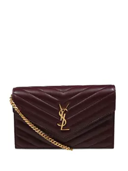 Saint Laurent: Бордовый клатч 