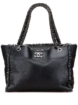 CHANEL Pre-Owned: Чёрная сумка-шоппер 