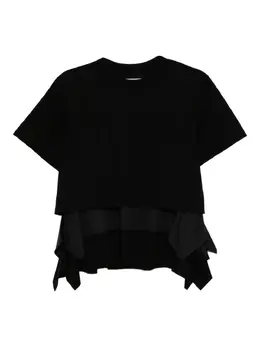 sacai: Чёрная футболка 