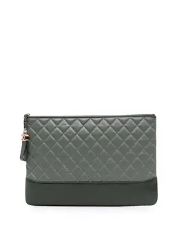 CHANEL Pre-Owned: Зелёный клатч 