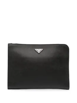 Prada Pre-Owned: Чёрный клатч 