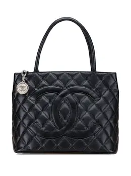 CHANEL Pre-Owned: Чёрная сумка-шоппер 