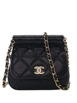 CHANEL Pre-Owned: Чёрный клатч 