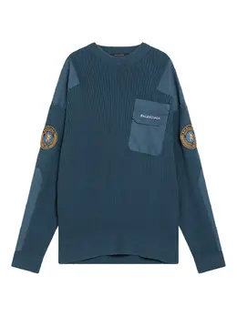 Balenciaga: Синий свитер 