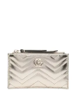 Gucci: Серебристый кошелёк  GG