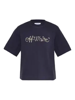 Off-White: Синяя футболка 
