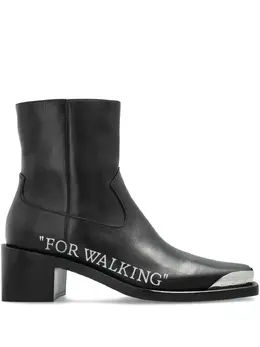 Off-White: Чёрные ботинки  For Walking