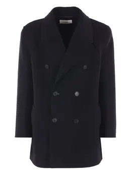 Saint Laurent: Двубортное пальто 