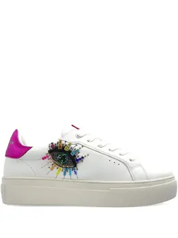 Kurt Geiger London: Белые кроссовки 