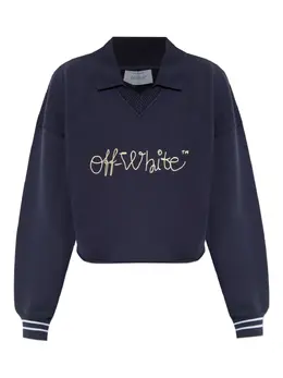 Off-White: Синее поло 