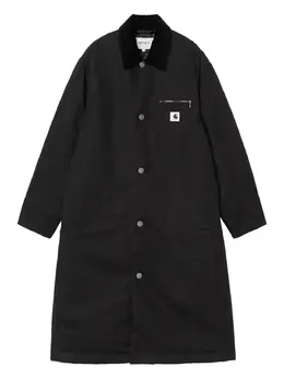 Carhartt WIP: Чёрное пальто 