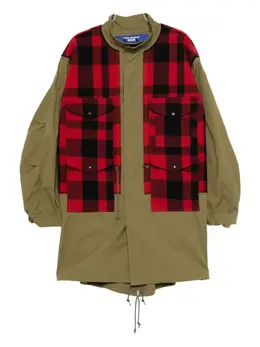 Junya Watanabe MAN: Пальто цвета хаки 
