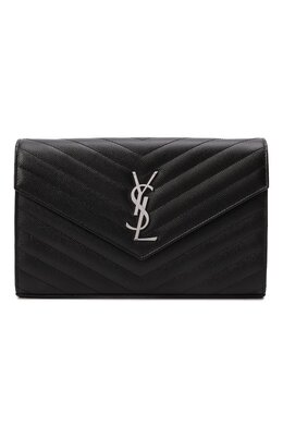 Saint Laurent: Чёрный клатч  Monogram