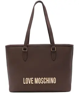 Love Moschino: Коричневая сумка-шоппер 