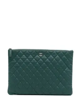 CHANEL Pre-Owned: Зелёный клатч 