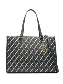 Armani Exchange: Чёрная сумка-шоппер 