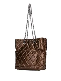 CHANEL Pre-Owned: Серебристая сумка-шоппер 