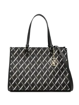 Armani Exchange: Чёрная сумка-шоппер 