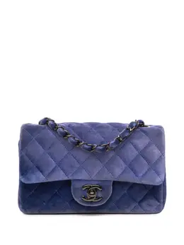 CHANEL Pre-Owned: Голубая сумка через плечо 