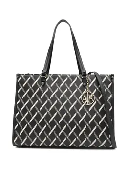 Armani Exchange: Чёрная сумка-шоппер 