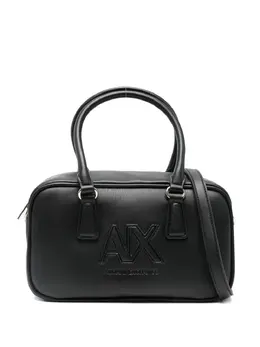 Armani Exchange: Чёрная сумка-шоппер 