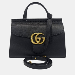 Gucci: Чёрная сумка-шоппер  GG Marmont