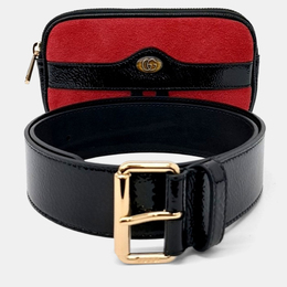 Gucci: Чёрная поясная сумка 
