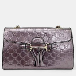 Gucci: Фиолетовая сумка  Horsebit Chain