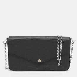 Louis Vuitton: Чёрная сумка  Pochette