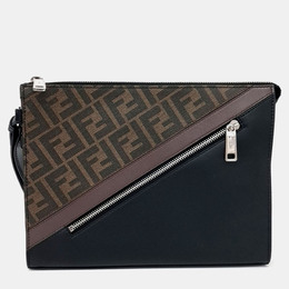 Fendi: Чёрный клатч 