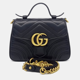 Gucci: Чёрная сумка  Marmont