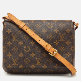 Louis Vuitton: Коричневая сумка  Musette