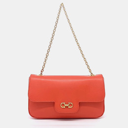 Salvatore Ferragamo: Оранжевая сумка  Gancini