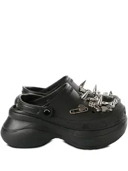 Balenciaga: Чёрные сабо 