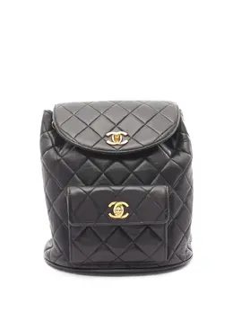 CHANEL Pre-Owned: Чёрный рюкзак 