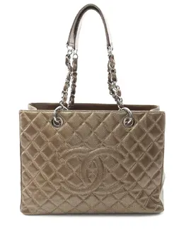 CHANEL Pre-Owned: Коричневая сумка-шоппер 