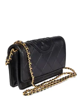 Tory Burch: Чёрная сумка  Fleming