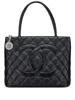 CHANEL Pre-Owned: Чёрная сумка-шоппер 